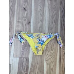 NWT Tillys Damsel Cheeky Bikini Bottoms Yellow Floral Tie Sizes Sz XL